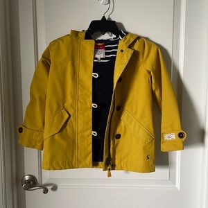 Joules Right As Rain fleece lined Yellow Rain Jacket